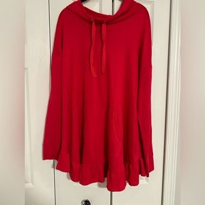 NWT Lane Bryant Livi Active Red Ruffle Hoodie